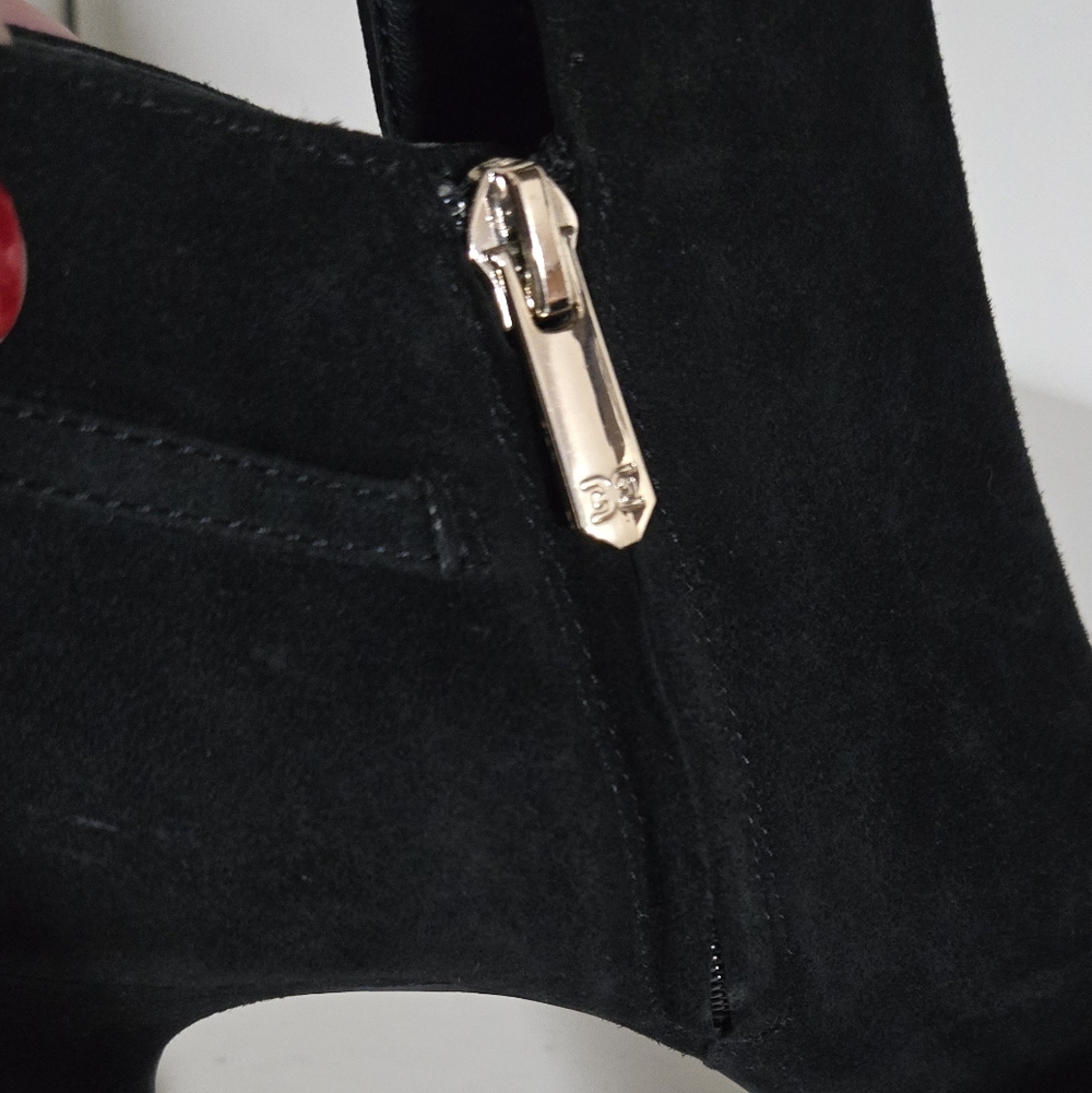 Sam Edelman Black Suede Fiora Ankle Heel Boot Size 7 - Picture 12 of 14